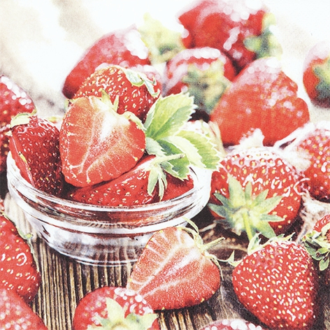 Servietten 33x33 cm - Tasty Strawberries