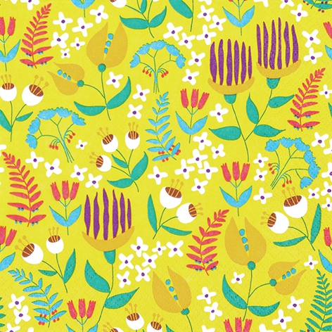 Servietten 33x33 cm - Tropical Flora sunny
