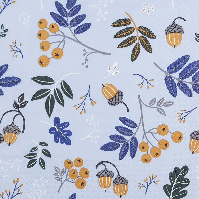 Servietten 33x33 cm - Autumn Collection blue