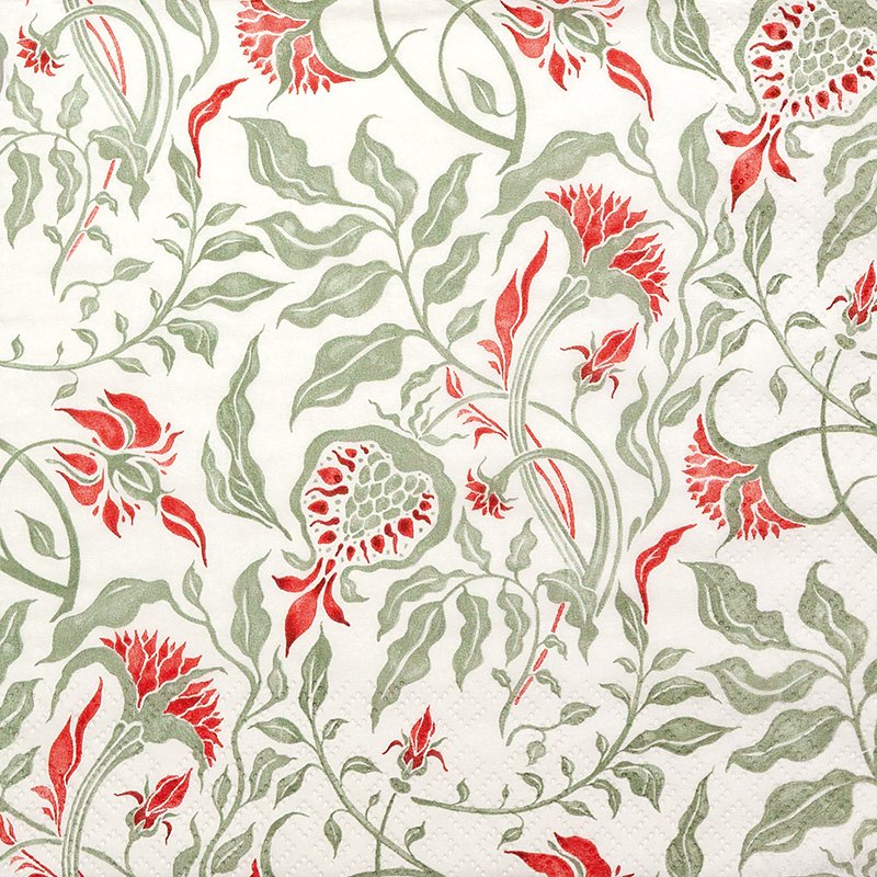 Napkins 33x33 cm - Royal Pattern olive