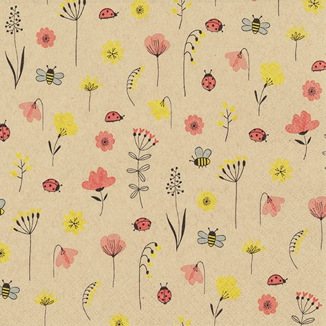 Guardanapos 33x33 cm - Ladybugs and Bees