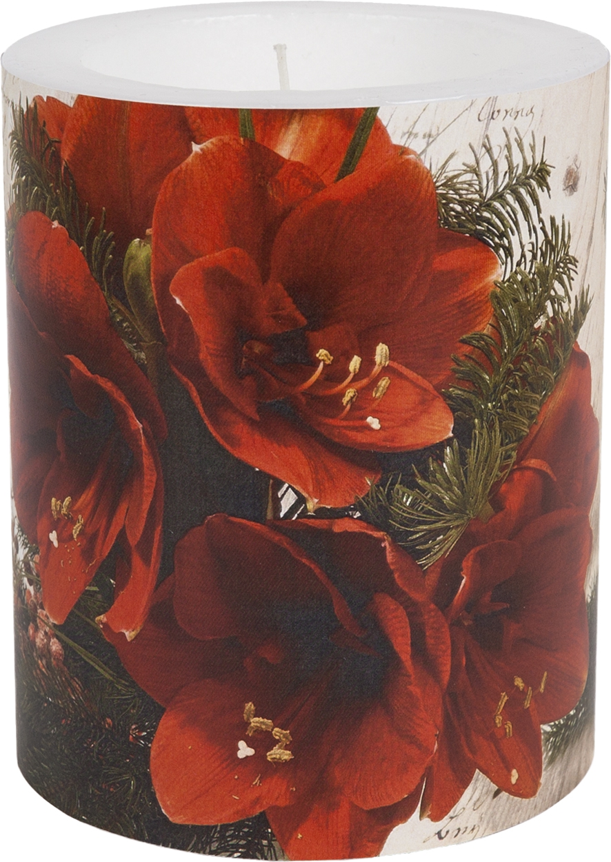 decorative candle - Red Amaryllis 99 mm
