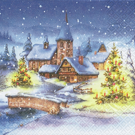 Servietten 33x33 cm - Christmas Village