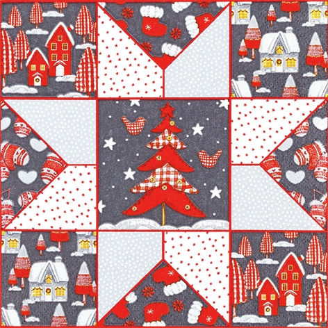 Guardanapos 33x33 cm - Christmas Patchwork