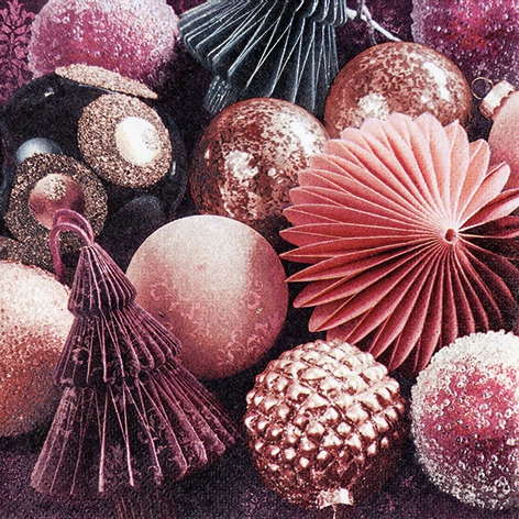 Napkins 33x33 cm - Mauve Baubles