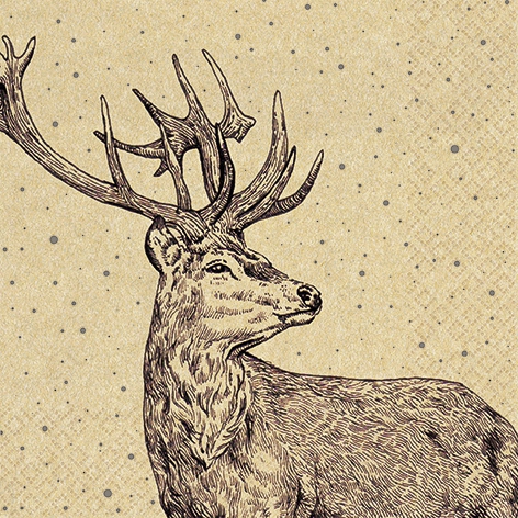 Servietten 33x33 cm - Proud Deer, Hirsche, Rehe Servietten 33x33 cm - Proud Deer