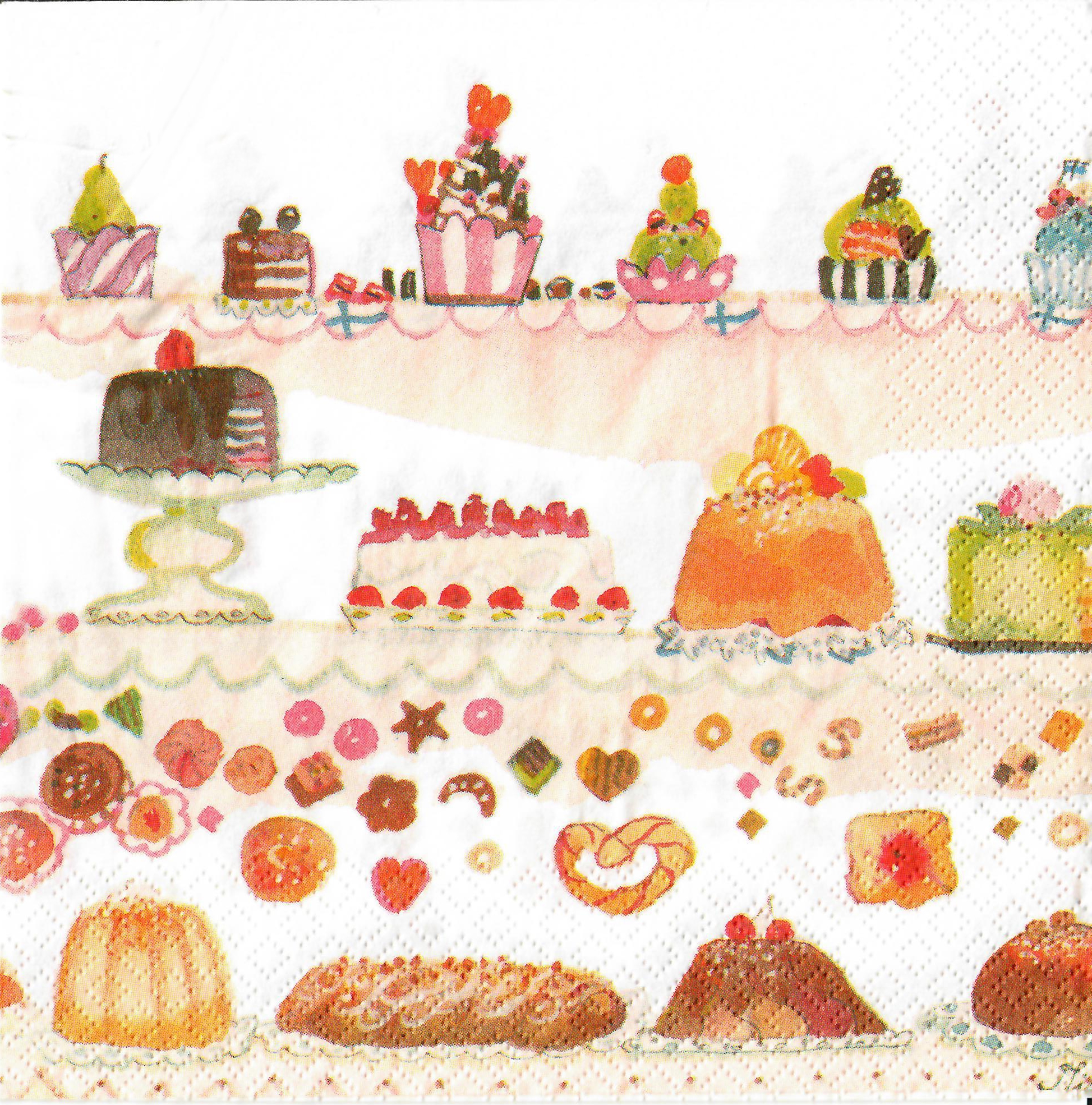 Servietten 33x33 cm - Konditoria 