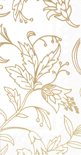 Buffet napkins - GOLDEN FLOWER white gold