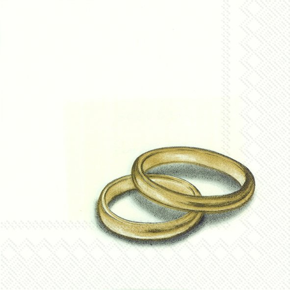 Napkins 25x25 cm - RINGS gold, Wedding, Golden wedding, rings Napkins 25x25 cm - RINGS gold