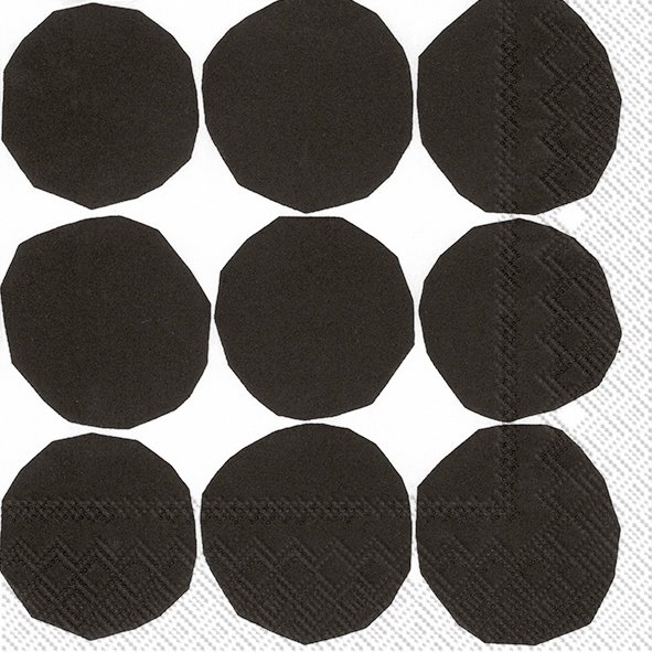 Servietten 25x25 cm - KIVET black white, Punkte, Kreise Servietten 25x25 cm - KIVET black white