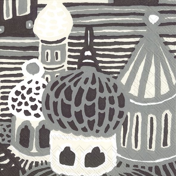 Servietten 25x25 cm - KUMISEVA grey, Häuser Servietten 25x25 cm - KUMISEVA grey