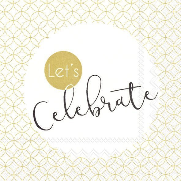 Servetten 25x25 cm - LETS CELEBRATE gold