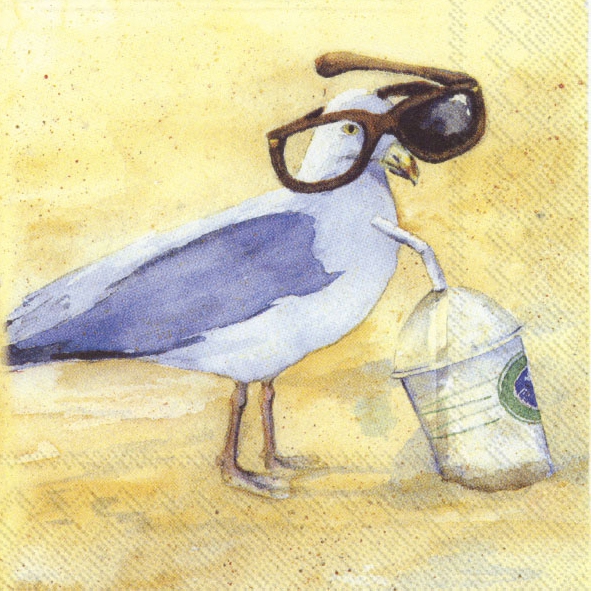 Servietten 25x25 cm - FUNNY SEAGULLS SUN