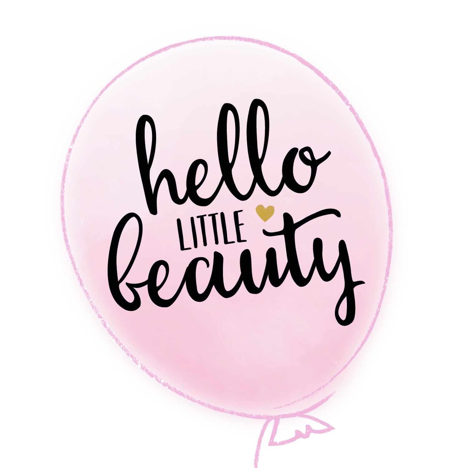 Napkins 25x25 cm - HELLO LITTLE BEAUTY light rose, hearts, scripts, balloon Napkins 25x25 cm - HELLO LITTLE BEAUTY light rose