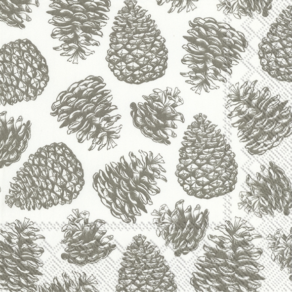 Serwetki 25x25 cm - MAGIC PINE white