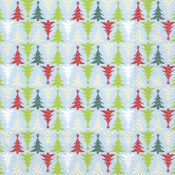 Napkins 25x25 cm - TREES IN LINE light blue