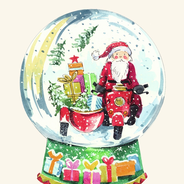 Servietten 25x25 cm - SCHNEEKUGEL cream