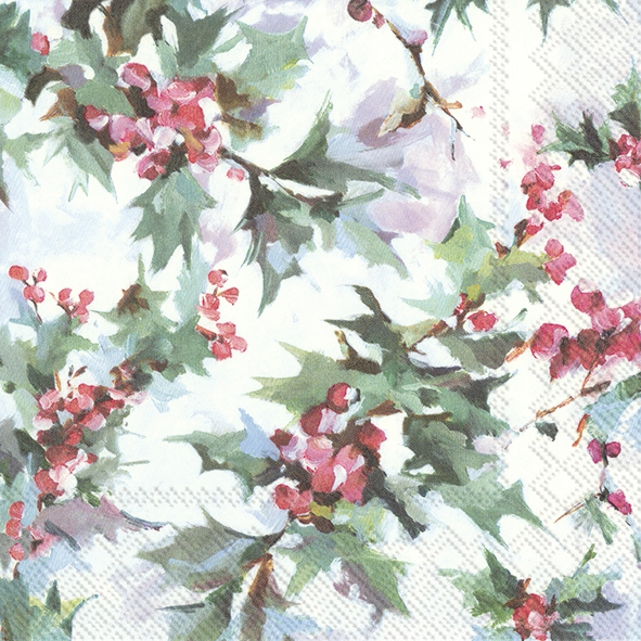 Servietten 25x25 cm - VIDE, Ilex,  Pflanzen