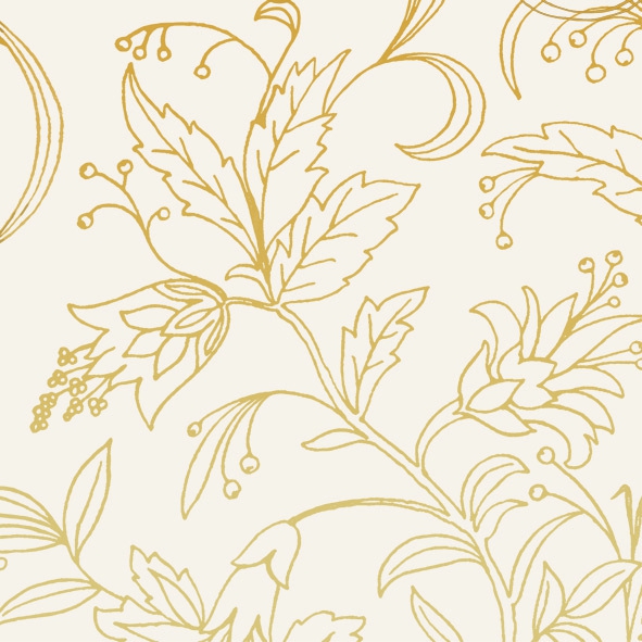 Servietten 25x25 cm - GOLDEN FLOWER cream gold
