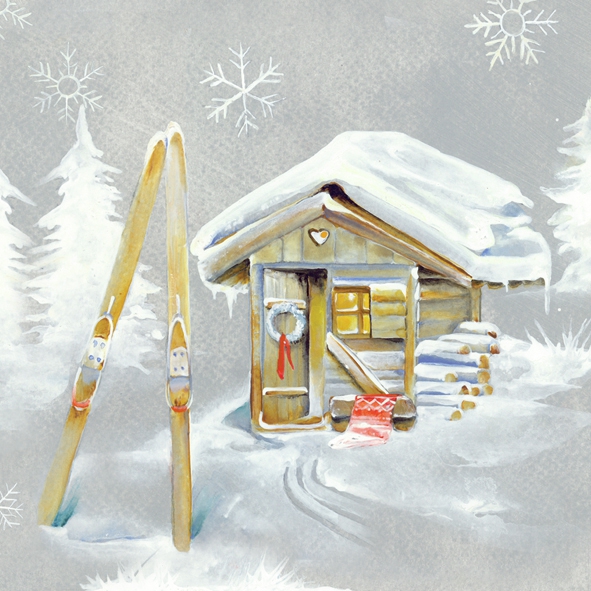 Servietten 25x25 cm - HÜTTENZAUBER grey