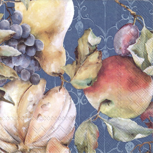 Napkins 25x25 cm - FRUTOS DE LA CATRINA dark blue