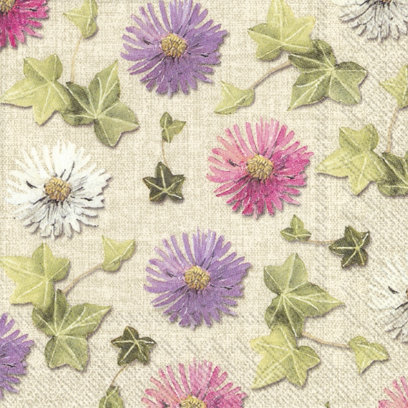 Napkins 25x25 cm - AUTUMN ASTERS linen