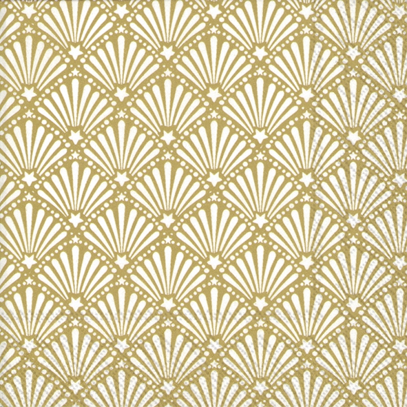 Servietten 25x25 cm - ROCAILLE white gold