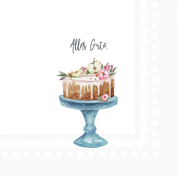 Servilletas 25x25 cm - ALLES GUTE, bizcocho,  guiones,  Eventos,  tortas,  galletas