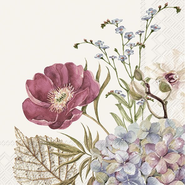 Servilletas 25x25 cm - BELLES FLEURS cream