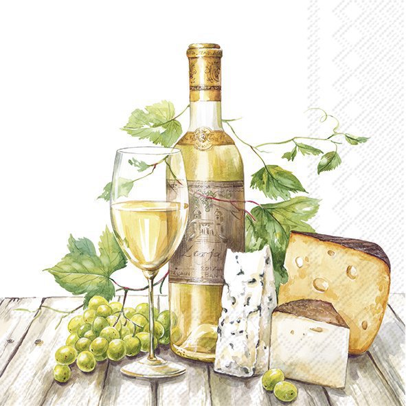 Servietten 25x25 cm - WHITE WINE TASTING