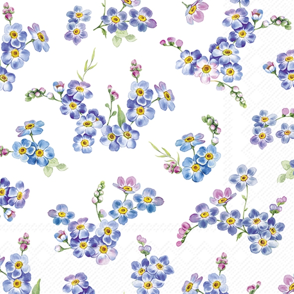 Servilletas 25x25 cm - VALERIA white, Flores