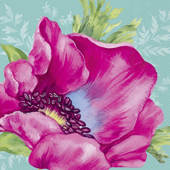 Servilletas 25x25 cm - JOLEEN turquoise, Flores,  Flores