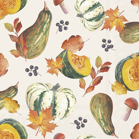 Napkins 25x25 cm - FALL HARVEST cream