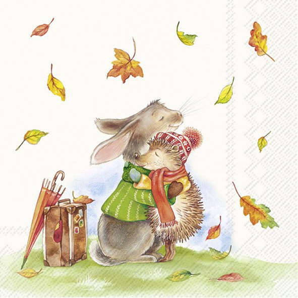 Napkins 25x25 cm - BEST FRIENDS FOREVER cream