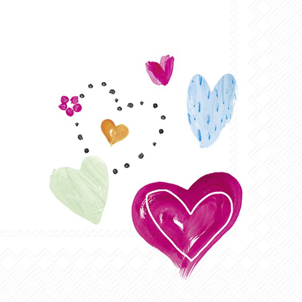 Servilletas 25x25 cm - JOYFUL LOVE pink