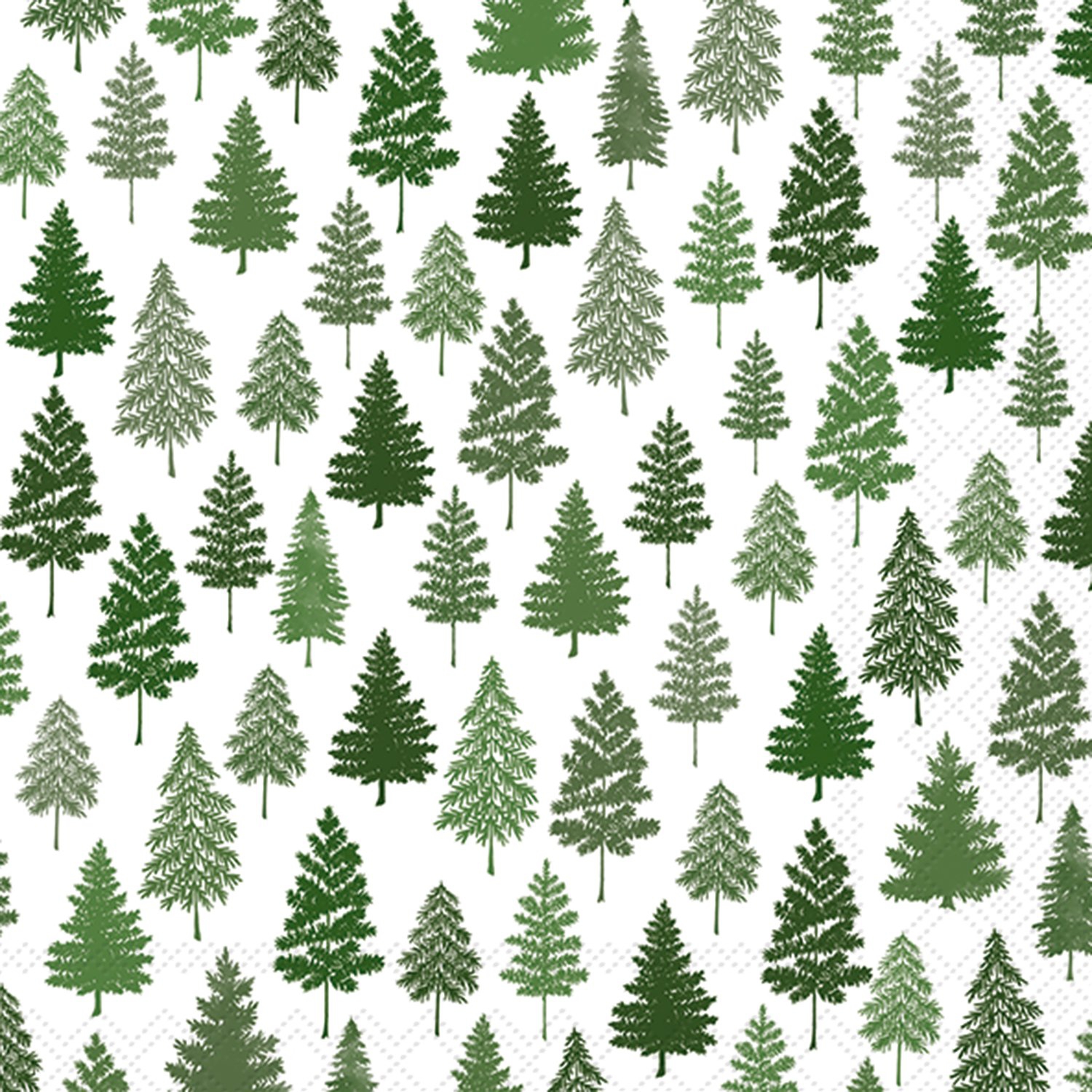 Serwetki 33x33 cm - NORDIC FOREST green, Drzewo,  Drzewa,  Jod?y,  Jod?a,  Choinki,  ?nieg,  Las,  Choinka bo?onarodzeniowa,  jod?a,  drzewko bo?onarodzeniowe,  P?atki ?niegu,  ??ki