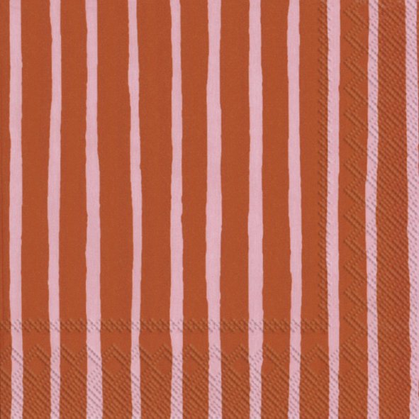 Servietten 33x33 cm - PICCOLO pink orange, Streifen,  rot,  orange,  Muster