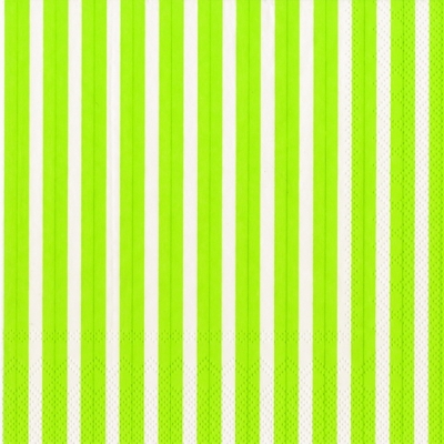 Servietten 33x33 cm - STRIPES AGAIN lime, Linien, Streifen, grün Servietten 33x33 cm - STRIPES AGAIN lime