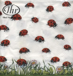 Servietten 33x33 cm - HUSTLE AND BUSTLE, Wald,  Marienkäfer,  Wiesen,  Tiere