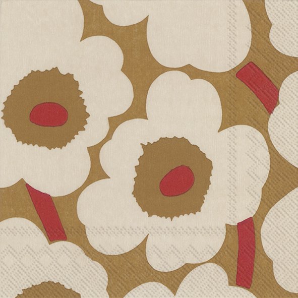 Servilletas 33x33 cm - UNIKKO dark cream red
