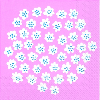 Napkins 33x33 cm - PUKETTI light rose, flowers Napkins 33x33 cm - PUKETTI light rose