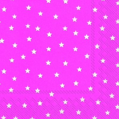 Servietten 33x33 cm - LITTLE STARS pink, Sterne Servietten 33x33 cm - LITTLE STARS pink