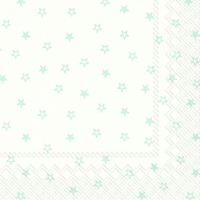 Servietten 33x33 cm - LITTLE STARS white light blue, Sterne