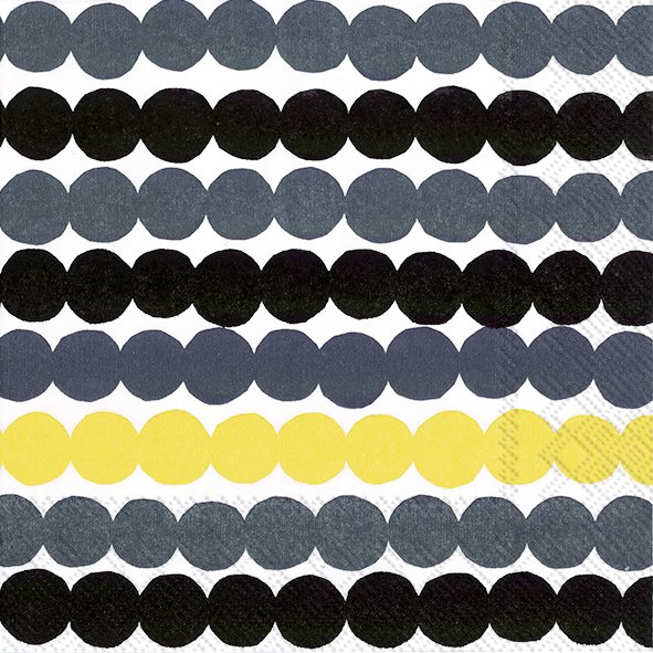 Servietten 33x33 cm - RÄSYMATTO yellow, Punkte