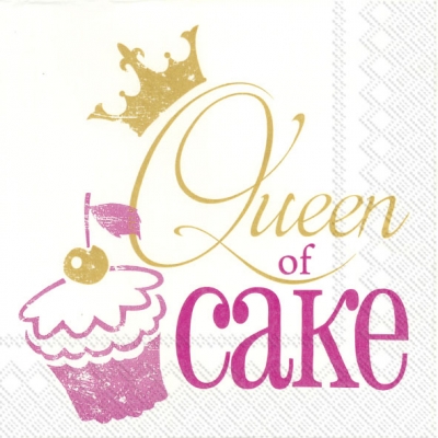 Servietten 33x33 cm - QUEEN OF CAKE pink