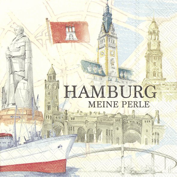 Servietten 33x33 cm - STADT HAMBURG, Hamburg Servietten 33x33 cm - STADT HAMBURG