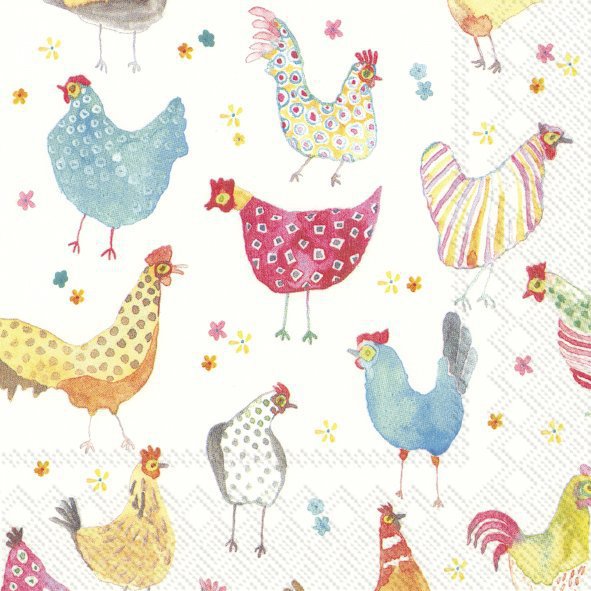 Servietten 33x33 cm - JOLLY HENS