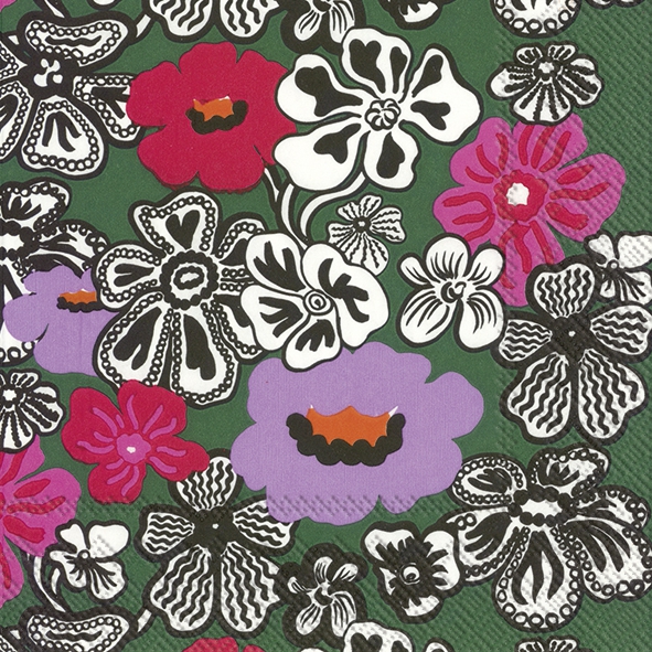 Guardanapos 33x33 cm - KAUKOKAIPUU dark green