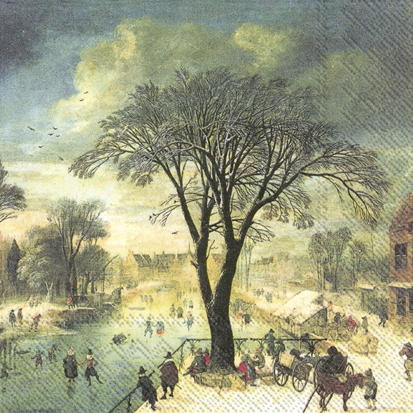 Servietten 33x33 cm - WINTER SKATERS