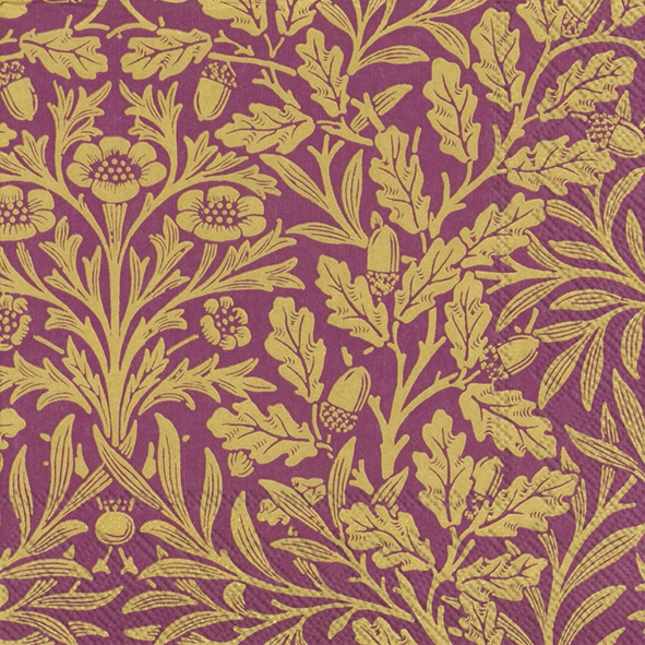 Guardanapos 33x33 cm - ACORN (V&A) bordeaux gold